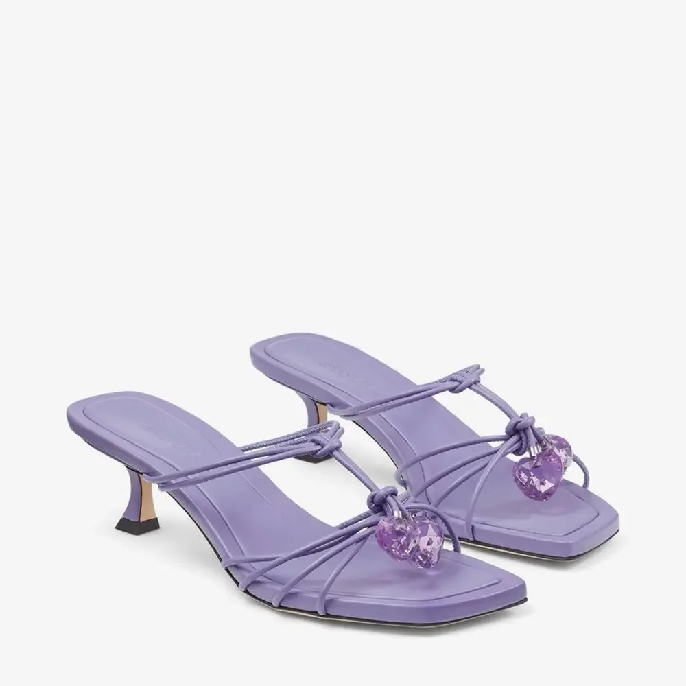 Jimmy CHOO  Mule 50 Tanzanite Nappa Leather Mules 39.5